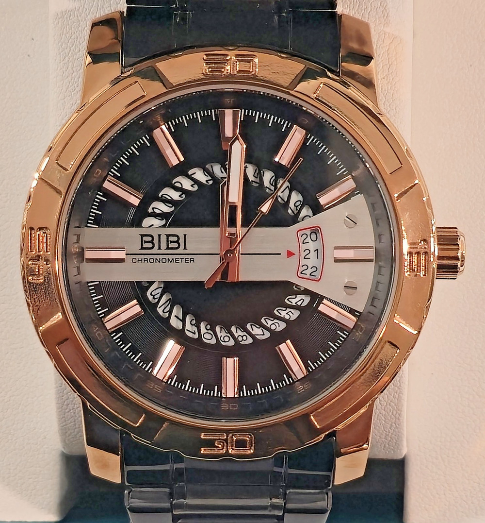 BIBI B0208 Black Dial, Rose Gold Case, With Black Band